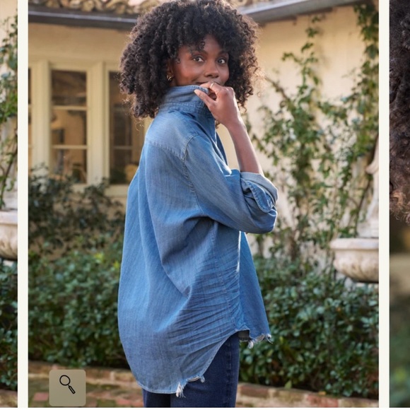 Frank & Eileen Eileen Famous Denim Shirt Sz Large - Picture 3 of 14